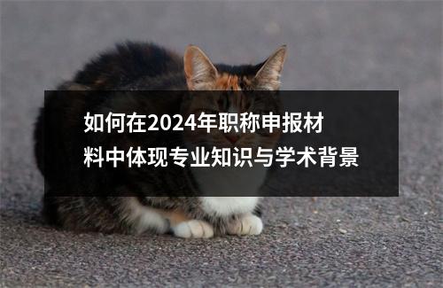 如何在2024年职称申报材料中体现专业知识与学术背景