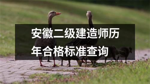 安徽二级建造师历年合格标准查询